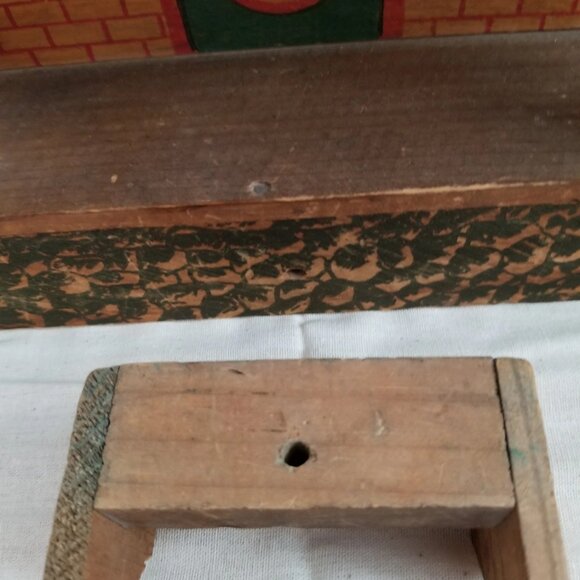 Antique Morton Converse Lithographed Primitive Wood Dollhouse - Picture 3 of 10